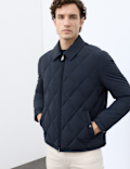 Diamond Quilted Collared Jacket