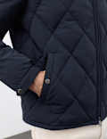 Diamond Quilted Collared Jacket