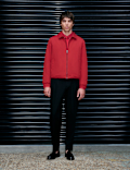 Zip Through Padded Harrington Jacket