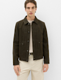 Faux Suede Utility Jacket