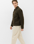 Faux Suede Utility Jacket