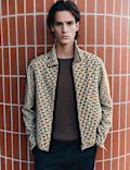 Wool Blend Houndstooth Jacket