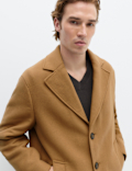 Wool Blend Revere Coat