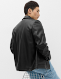Faux Leather Chore Jacket