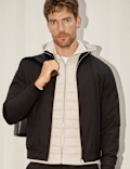 Funnel Neck Stretch Bomber Jacket