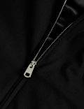 Funnel Neck Stretch Bomber Jacket