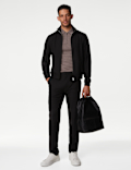 Funnel Neck Stretch Bomber Jacket