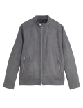 Faux Suede Biker Jacket