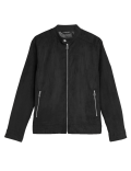 Faux Suede Biker Jacket