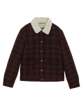 Wool Blend Borg Lined Utility Jacket