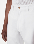 Linen Mix Plain Regular Fit Shorts