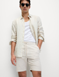 Cotton Linen Blend Elasticated Waist Shorts