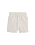 Cotton Linen Blend Elasticated Waist Shorts