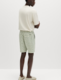 Cotton Linen Blend Stretch Shorts