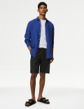 Linen Blend Elasticated Waist Stretch Shorts