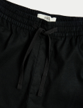 Linen Blend Elasticated Waist Stretch Shorts