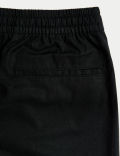 Linen Blend Elasticated Waist Stretch Shorts
