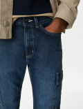 Straight Fit Denim Cargo Jeans