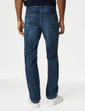 Straight Fit Denim Cargo Jeans