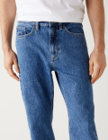 Loose Fit Rigid Vintage Wash Jeans