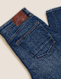 Straight Fit Vintage Wash Stretch Jeans
