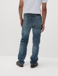 Straight Fit Vintage Wash Stretch Jeans