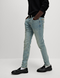 Slim Fit Vintage Wash Stretch Jeans