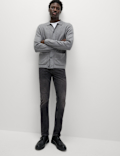 Slim Fit Vintage Wash Crosshatch Jeans
