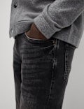 Slim Fit Vintage Wash Crosshatch Jeans