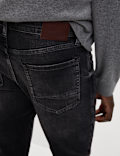 Slim Fit Vintage Wash Crosshatch Jeans