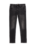Slim Fit Vintage Wash Crosshatch Jeans