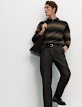 Tapered Fit Smart Pleat Jeans
