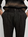 Tapered Fit Smart Pleat Jeans