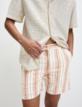 Pure Cotton Striped Shorter Shorts