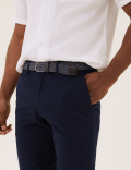 Belted Checked Chino Shorts