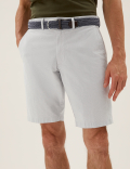 Belted Striped Chino Shorts