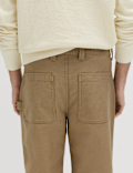 Loose Fit Pure Cotton Utility Trousers