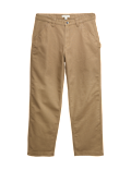 Loose Fit Pure Cotton Utility Trousers