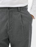 Cotton Rich Relaxed Pleat Front Trousers