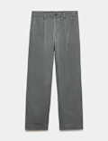 Cotton Rich Relaxed Pleat Front Trousers