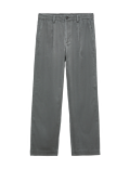 Cotton Rich Relaxed Pleat Front Trousers