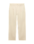Cotton Rich Relaxed Pleat Front Trousers