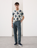 Tapered Fit Cotton Linen Blend Trousers