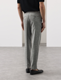 Tapered Fit Cotton Linen Blend Trousers