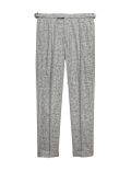Tapered Fit Cotton Linen Blend Trousers