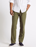 Regular Fit Linen Rich Trousers