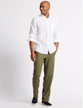 Regular Fit Linen Rich Trousers