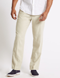 Regular Fit Linen Rich Trousers