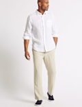 Regular Fit Linen Rich Trousers