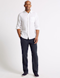 Regular Fit Linen Rich Trousers